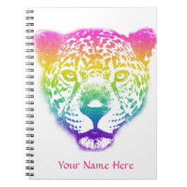 Rainbow Gradient Cheetah Face Personalisiert Notizblock