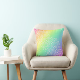 Rainbow Gradient Circles and Dots Kissen