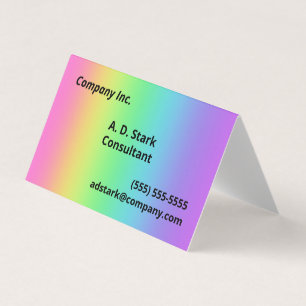 Rainbow Gradient Folded Business Cards Visitenkarten