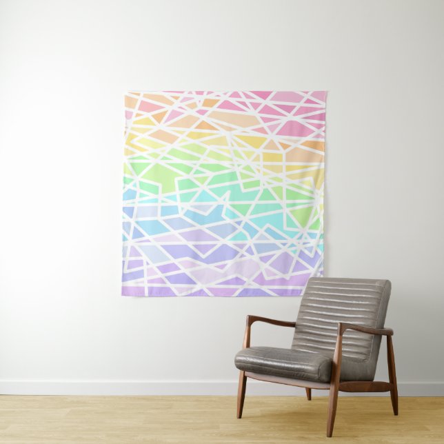 Rainbow Gradient Geometric Tapestric Wandteppich (Beispiel)