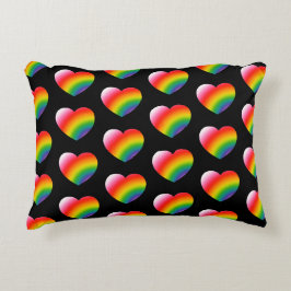 Rainbow Gradient Hearts Pattern Dekokissen