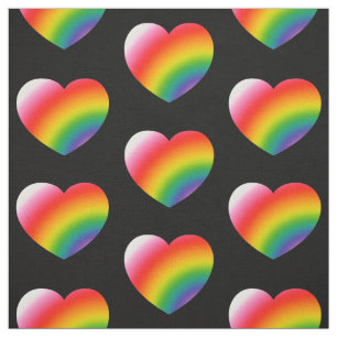 Rainbow Gradient Hearts Pattern Stoff