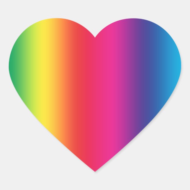 Rainbow Gradient Herz-Aufkleber (Vorderseite)