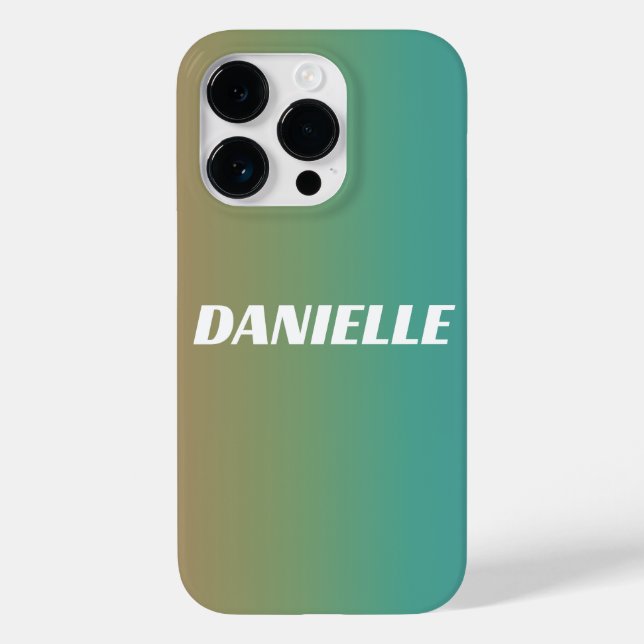 Rainbow Gradient Individuelle Name Case-Mate iPhone 14 Pro Hülle (Rückseite)