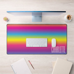 Rainbow Gradient Individuelle Name Desk Mat Schreibtischunterlage