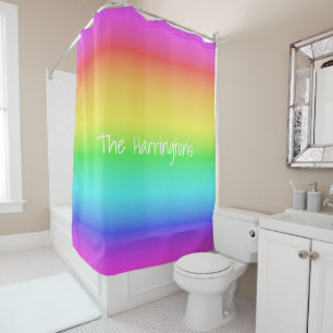 Rainbow Gradient individuelle Name Duschvorhang