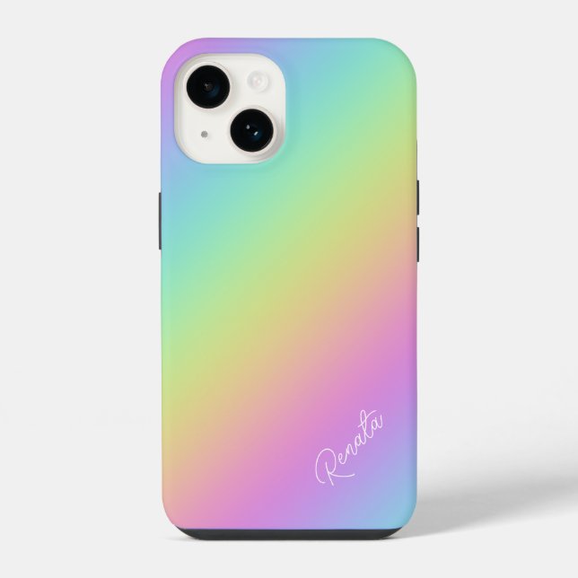 Rainbow Gradient iPhone 14 Hülle (Rückseite)