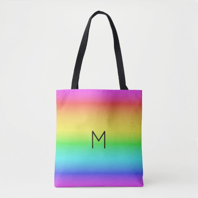 Rainbow Gradient kundenspezifische Monogramm-Beute Tasche (Vorderseite)