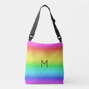 Rainbow Gradient kundenspezifische Monogramm-Beute Tragetaschen Mit Langen Trägern