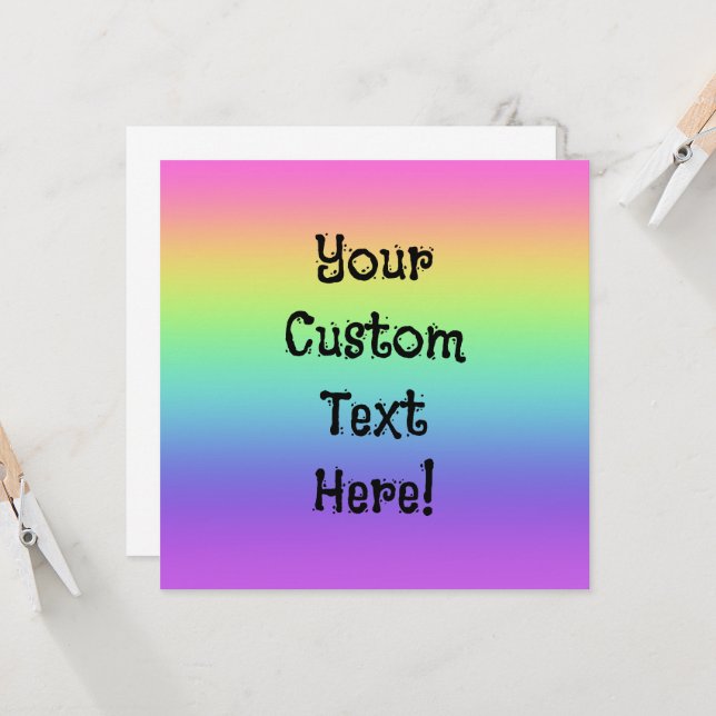 Rainbow Gradient Personalisierte Grußkarte (Vorderseite/Rückseite Beispiel)