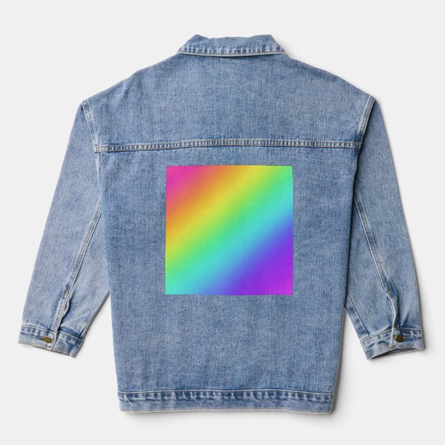 Rainbow Gradient Pride Womans T - Shirt Jeansjacke (Rückseite)
