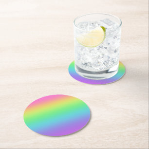 Rainbow Gradient Runder Pappuntersetzer