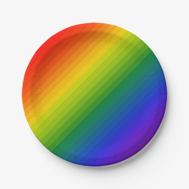 Rainbow Gradient Strichen Pappteller (Vorderseite)