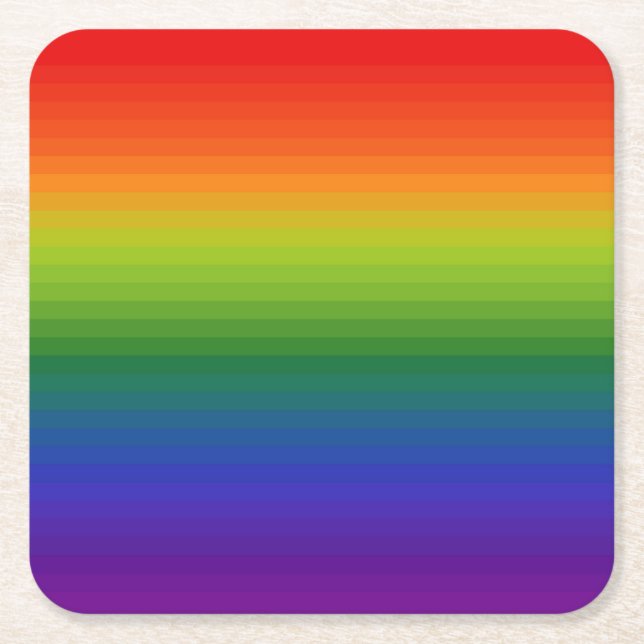 Rainbow Gradient Strichen Rechteckiger Pappuntersetzer (Vorderseite)