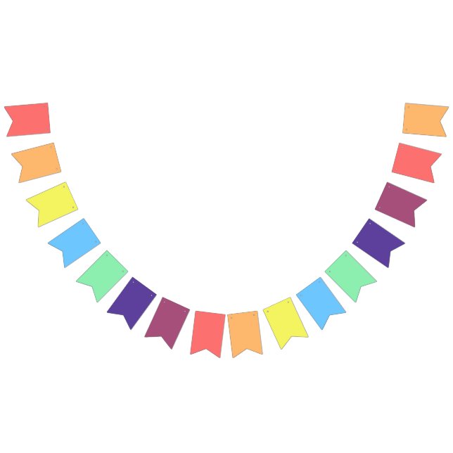 Rainbow Gradient Theme Party Banner Flags (Alle)