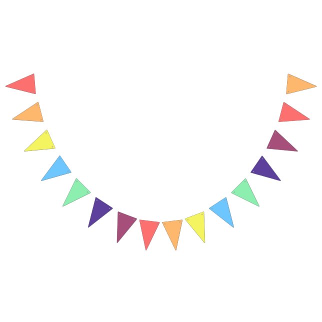 Rainbow Gradient Theme Party Banner Flags (Alle)