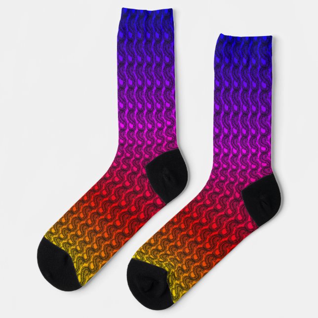 Rainbow Gradienten Pangolin Crew Socken (Linkes Detail)