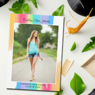 Rainbow Graduate Foto Elegant 2024 Abschluss Ankündigung