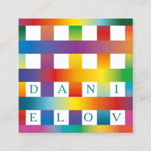 Rainbow Graphical PAttern Quadratische Visitenkarte