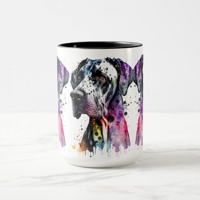Rainbow Great Dane Tasse (Zentrum)