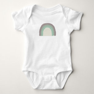 Rainbow Green Ombre Painting Baby Bodysuit Strampler