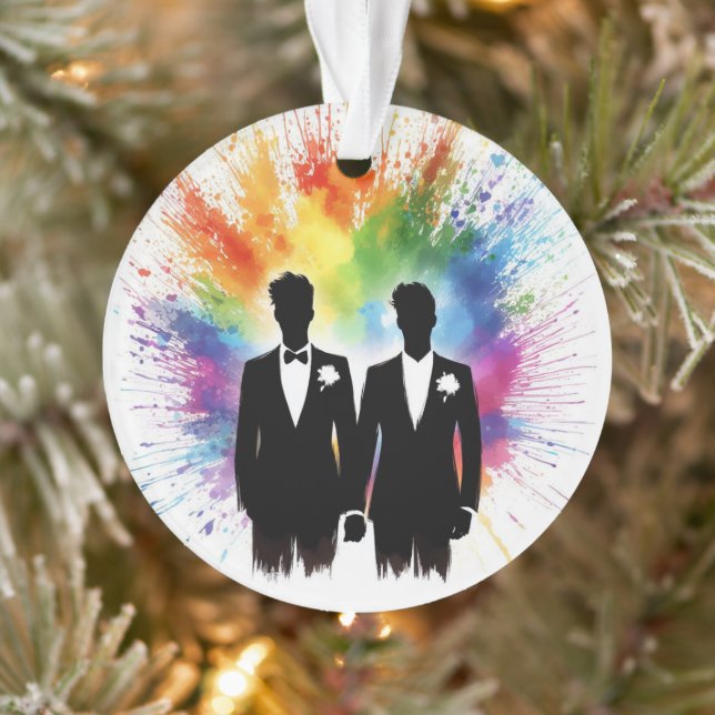 Rainbow Grooms Erste Weihnachten Ornament (Baum)