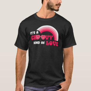 Rainbow Groovy Kind Liebe Happy Pink Valentine's D T-Shirt