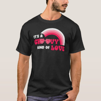 Rainbow Groovy Kind Liebe Happy Pink Valentine's D T-Shirt