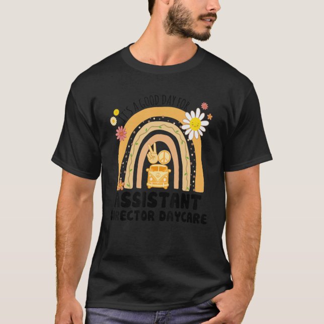 Rainbow Groovy Peace Assistant Director Daycare Vi T-Shirt (Vorderseite)