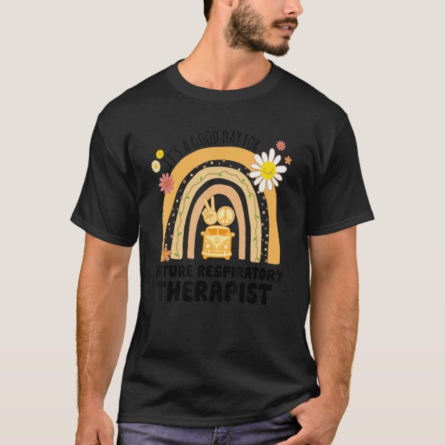 Rainbow Groovy Peace Future Respiratory Therapist  T-Shirt (Vorderseite)