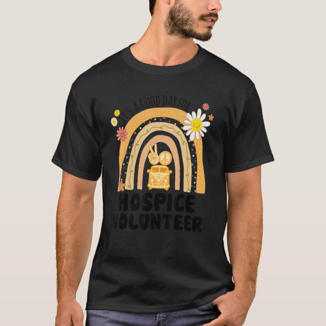 Rainbow Groovy Peace Hospice Volunteer Vintage T-Shirt (Vorderseite)