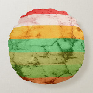 Rainbow Grunge Streifen Hintergrund Rundes Kissen