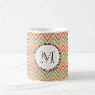 Rainbow Grunge Zigzag Chevrons Kaffeetasse