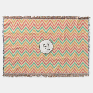 Rainbow Grunge Zigzag Zickzack Streifen Decke