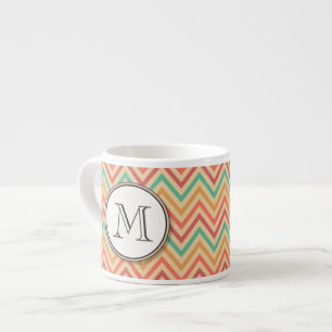 Rainbow Grunge Zigzag Zickzack Streifen Espressotasse