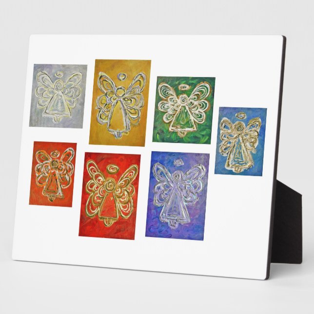 Rainbow Guardian Angels Peinture Art Plaque (Côté)