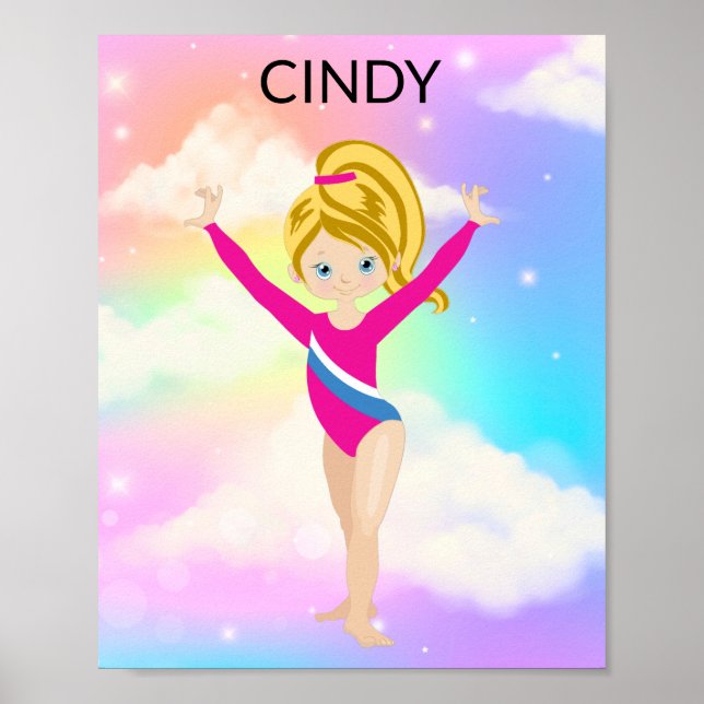 RAINBOW GYMNASTICS GYMNAST POSTER PERSONNALISÉ (Devant)