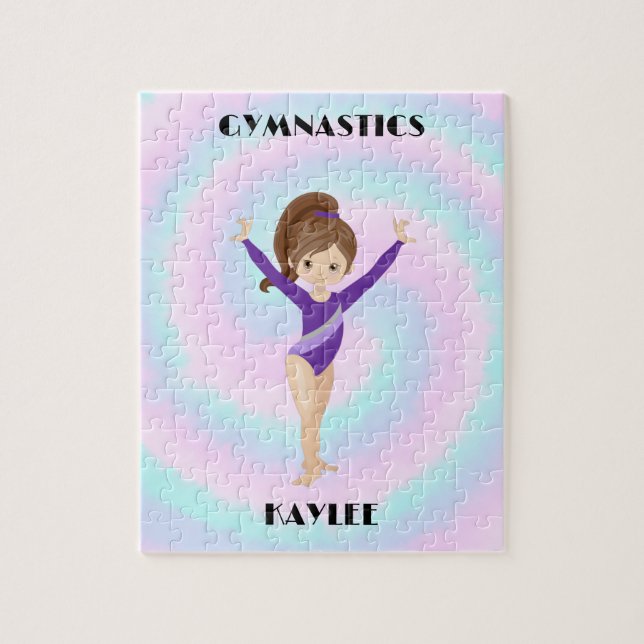 RAINBOW GYMNASTICS GYMNAST PUZZLE Personalisiert (Vertikal)