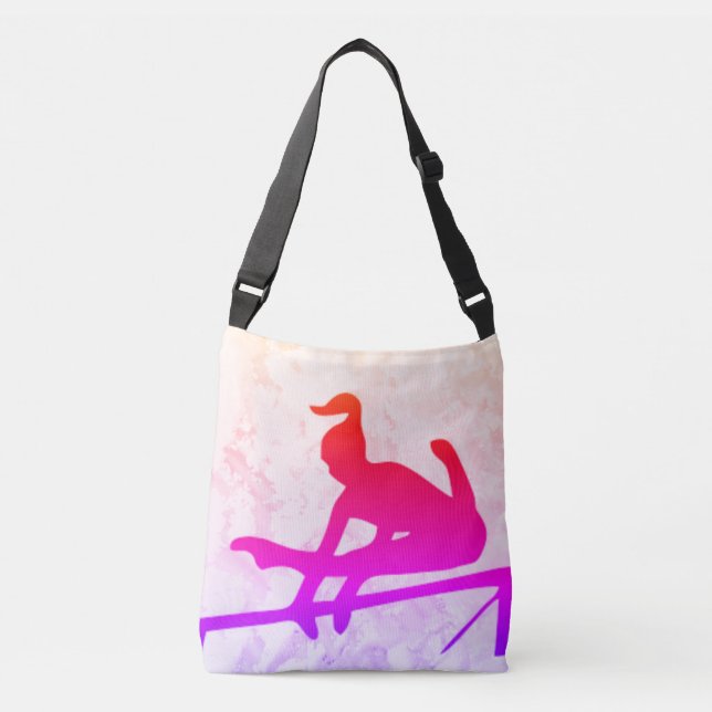 Rainbow Gymnastik Uneven Bars Personalisiert Tragetaschen Mit Langen Trägern (Vorderseite)