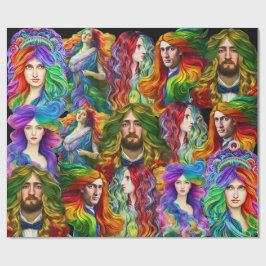 Rainbow haar Goddess men Damen Fantasy Art Geschenkpapier