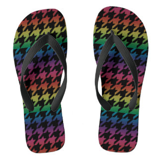 Rainbow-Hahnentrittmuster Flip Flops