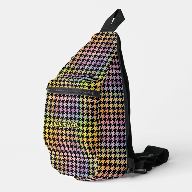 Rainbow-Hahnentrittmuster-Muster Crossbody Bag (Rechte Ecke)