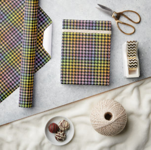 Rainbow-Hahnentrittmuster-Muster Geschenkpapier