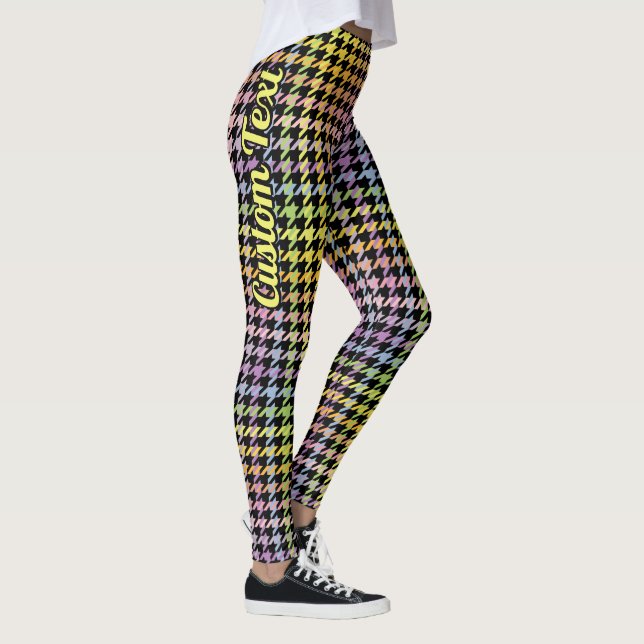 Rainbow-Hahnentrittmuster-Muster Leggings (Rechts)