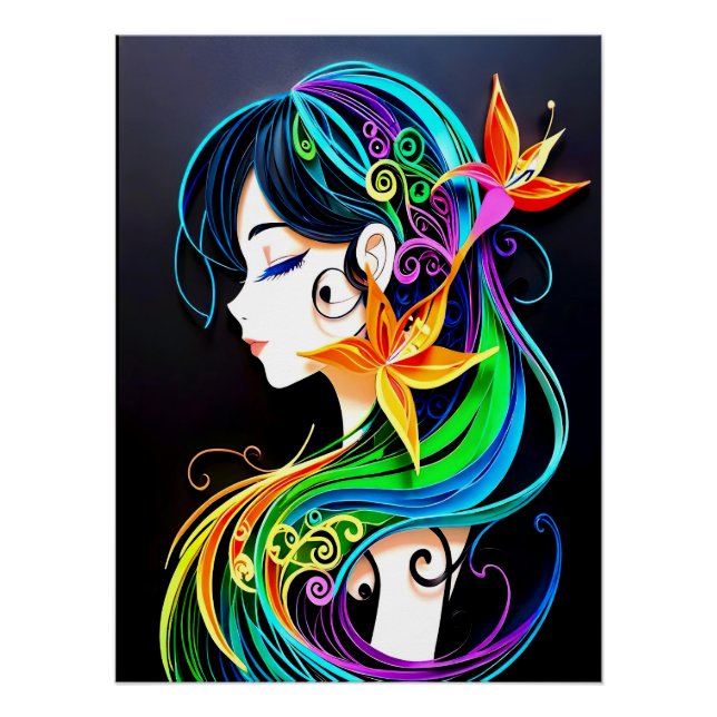 Rainbow Hair Dream. Poster (Vorderseite)