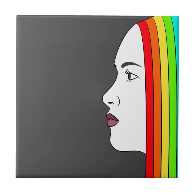 Rainbow Hair Fliese (Vorderseite)