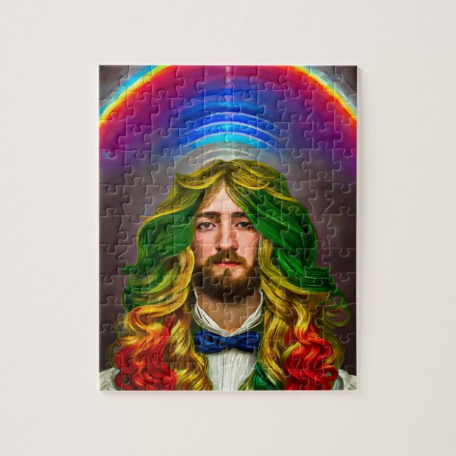 Rainbow Hair Man Man of Liebe Fantasy surreal LGBT (Vertikal)