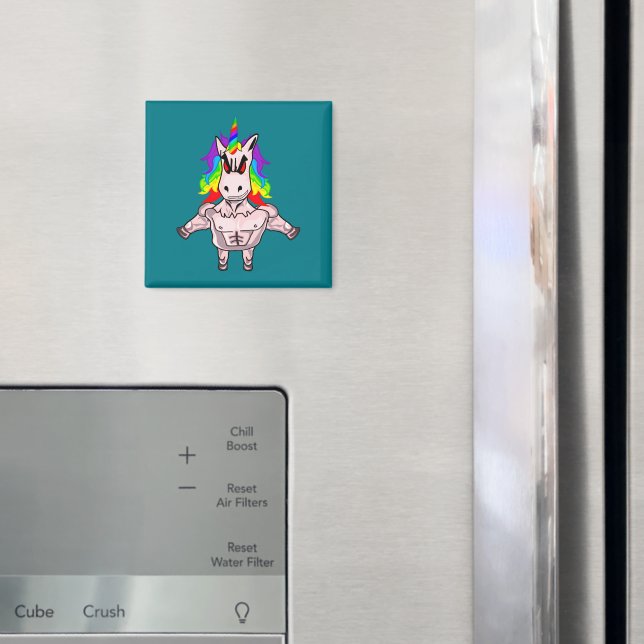 Rainbow-Hair Muskel-Einhorn-Gebäude Magnet (In Situ (Kühlschrank))