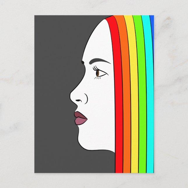 Rainbow Hair Postkarte (Vorderseite)
