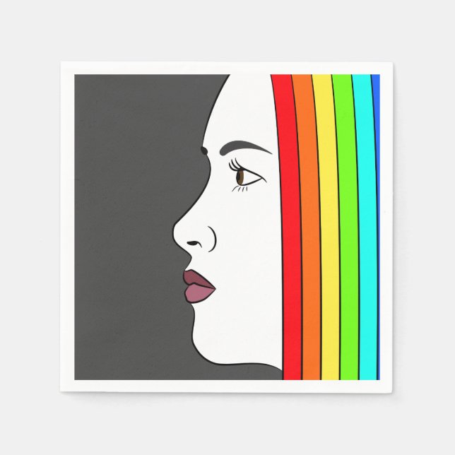Rainbow Hair Serviette (Vorderseite)